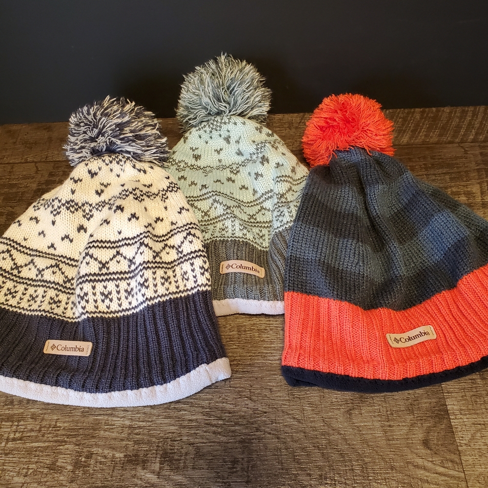 Columbia Adults Pom-Pom Knit Hats - Multicolor